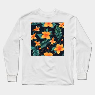 Tropical Flowers Pattern 19 Long Sleeve T-Shirt